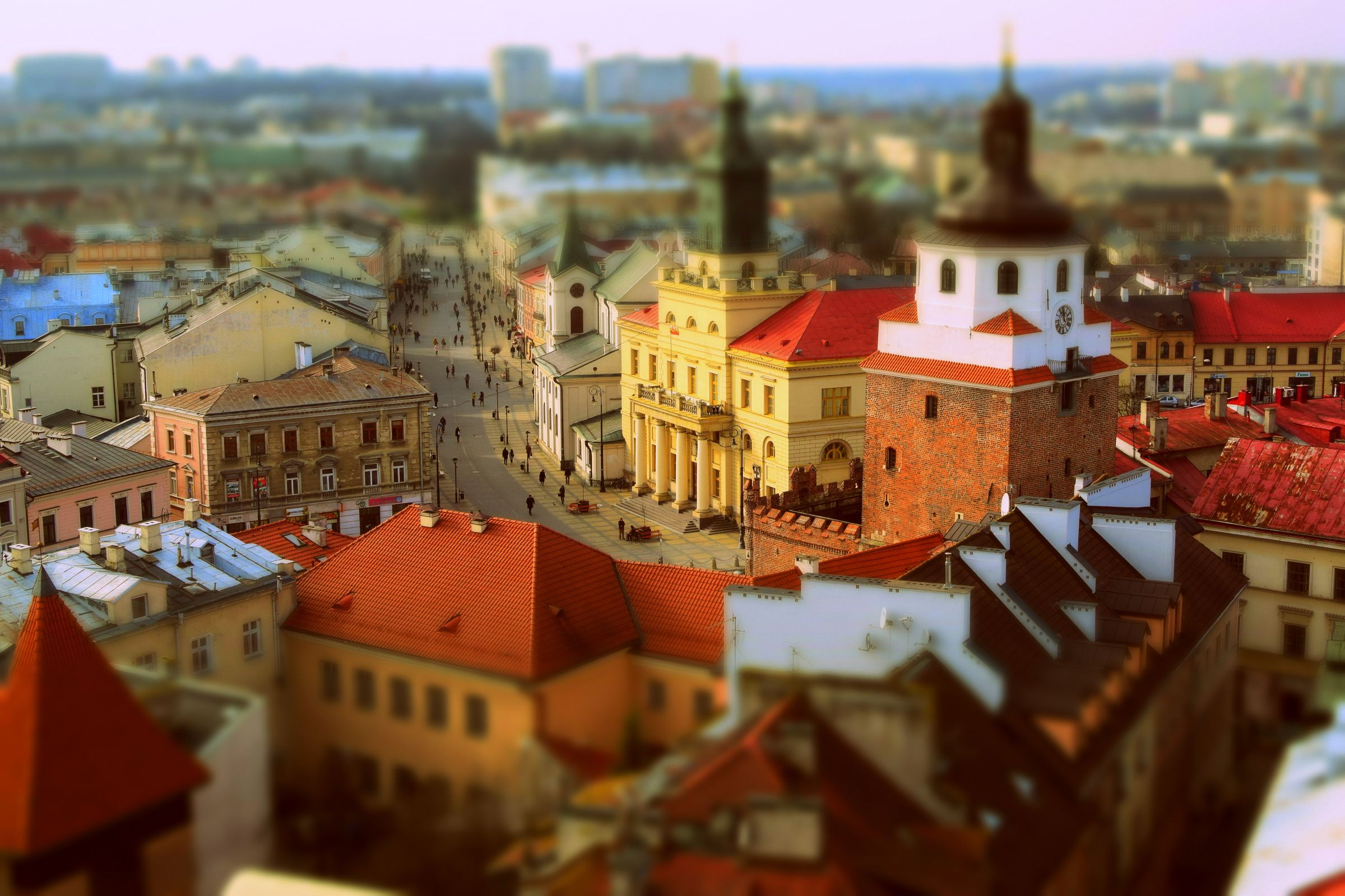 Dachy Starego Miasta w Lublinie z góry